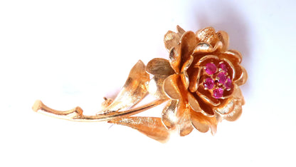Vintage Revisit 0.30ct Natural Ruby Diamond Brooch Pin 3D Still Life 12552 *v