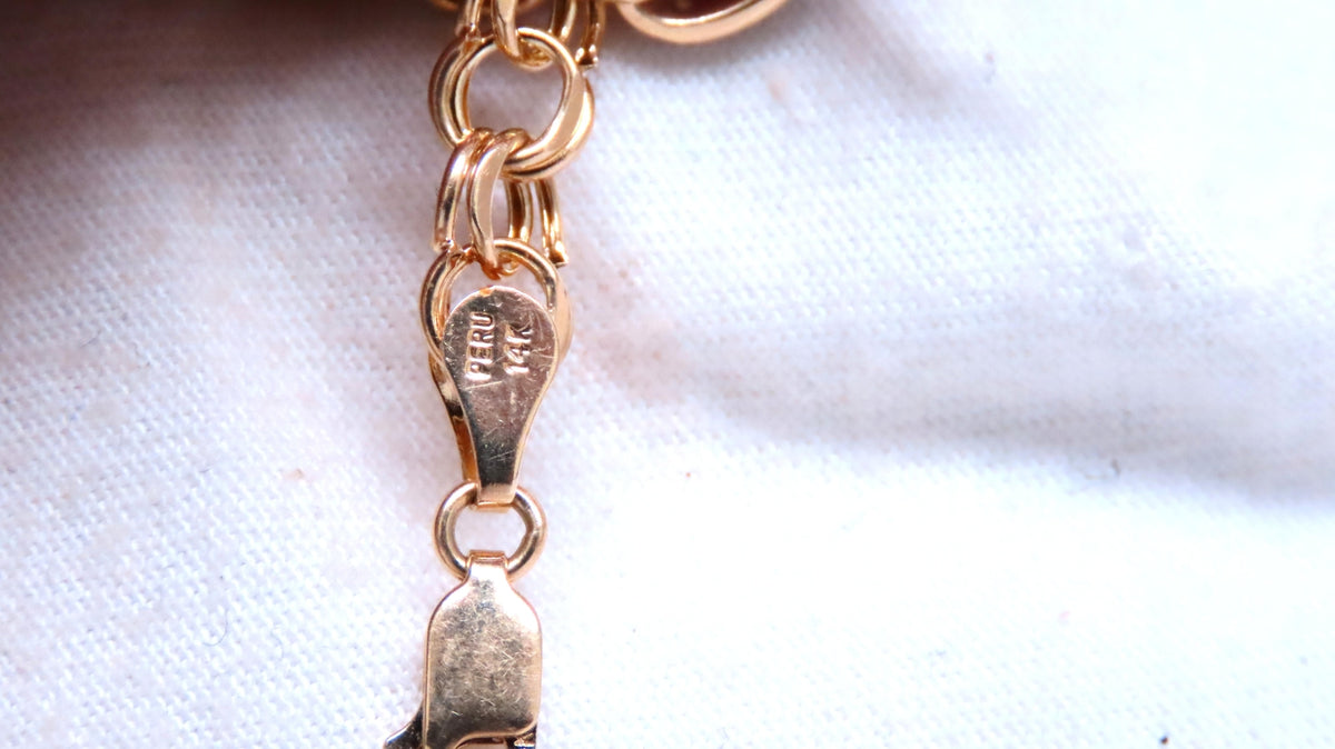 Caribbean keepsake natural diamonds charm bracelet 14Kt gold 12457 *v