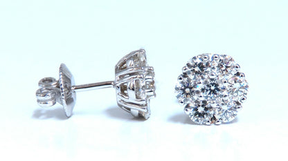 2ct Natural Diamonds Cluster Earrings 14kt *v