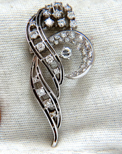 2.00ct Diamonds cluster brooch pendant pin Platinum Estate Cluster Cocktail *v