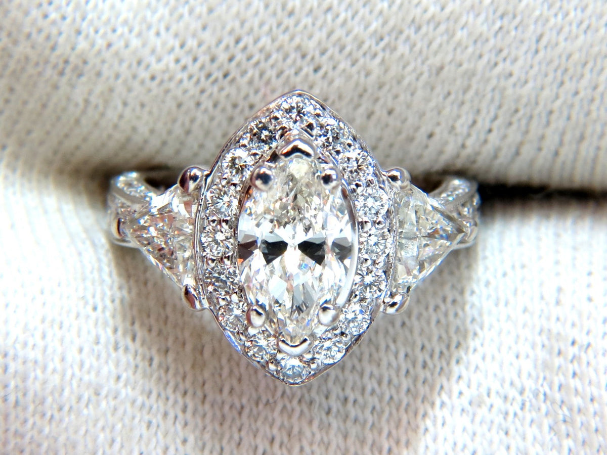 2.51ct Marquise Halo Natural Diamond Ring 14 Karat *v