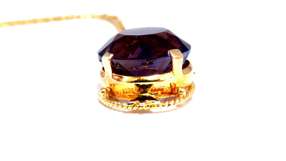20ct Natural Round Amethyst Vintage Pendant 18kt *v