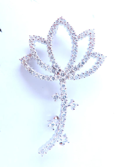 2ct Natural Diamonds Iconic Flower Pin 14KT 12534 *v