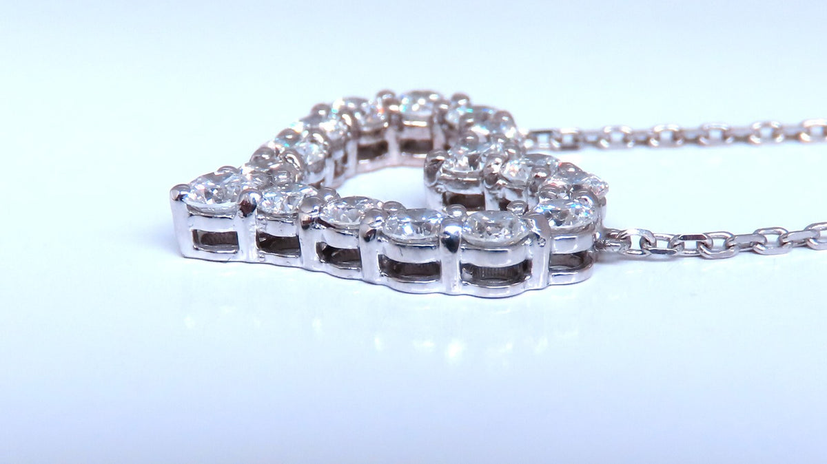 1.75ct Open Heart Natural diamonds necklace 14 karat G.VS *v