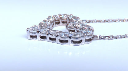 1.75ct Open Heart Natural diamonds necklace 14 karat G.VS *v
