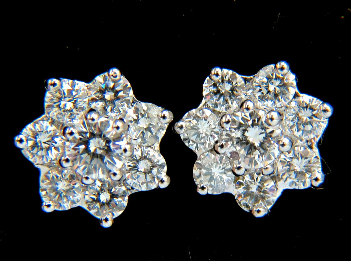 5.50CT NATURAL DIAMONDS FLOATING CLUSTER EARRINGS NECKLACE SUITE 18KT *v
