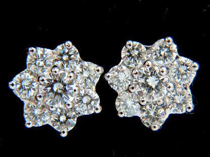 5.50CT NATURAL DIAMONDS FLOATING CLUSTER EARRINGS NECKLACE SUITE 18KT *v