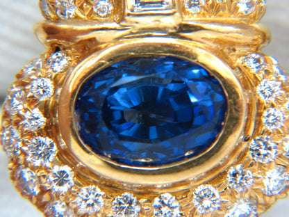 AGL Certified 10.75ct natural pink & blue sapphire diamond earrings 18kt *v