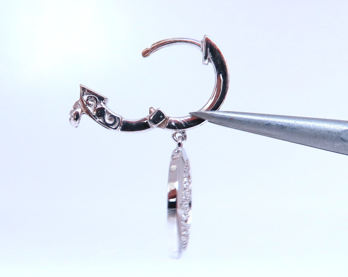 1.50ct natural diamonds dangle earrings 14kt circle dangles *v
