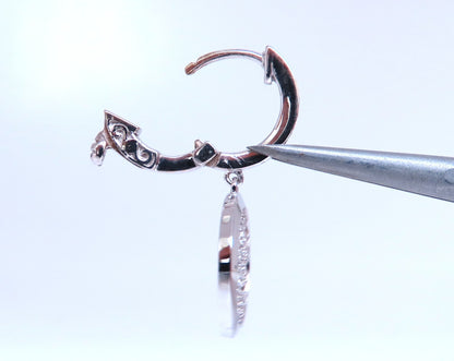 1.50ct natural diamonds dangle earrings 14kt circle dangles *v