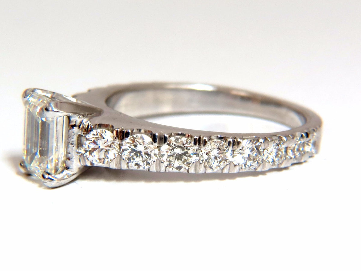 GIA Certified 1.08ct Emerald Cut  natural diamond ring 1.20ct. 18kt H/Vs1 *v