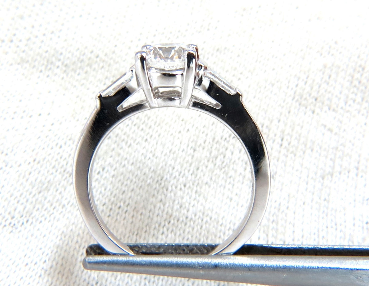 GIA Certified .90ct + .36ct Round Natural Diamond Engagement Ring Platinum *v