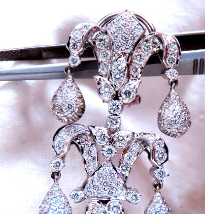 7ct Natural Diamonds Dangle Earrings 18kt gold 12531 *v