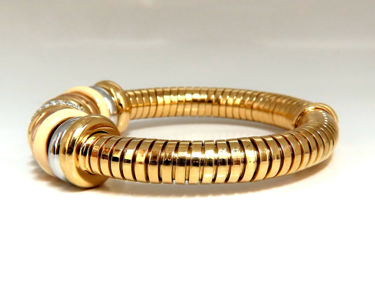 1.00ct Diamonds Ladies Accordion Bangle Bracelet 18 karat Rolling Rings Float *v