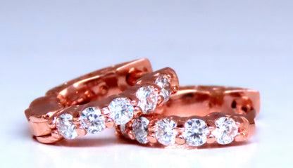.43ct Diamonds Mini Hoop Earrings 14kt Rose Gold 12492 *v