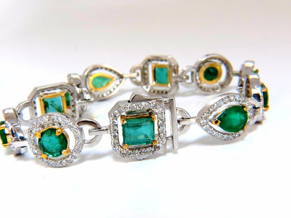 10.62ct natural emeralds diamond halo bracelet 14kt *v