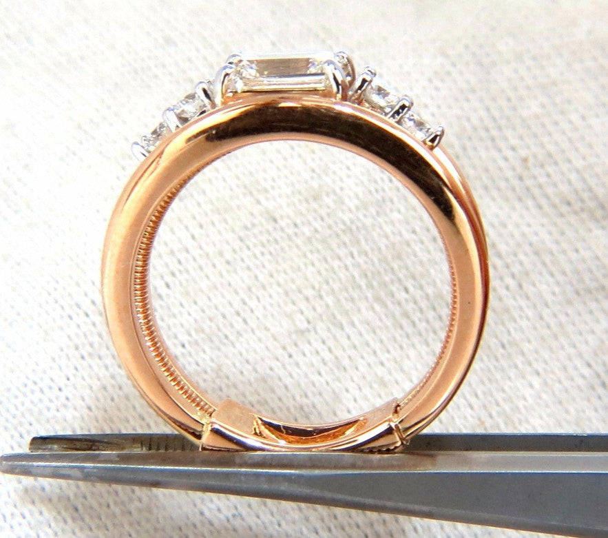 GIA Certified 1.46ct Emerald Cut Diamonds ring 18kt F/VVs-1 Coil *v