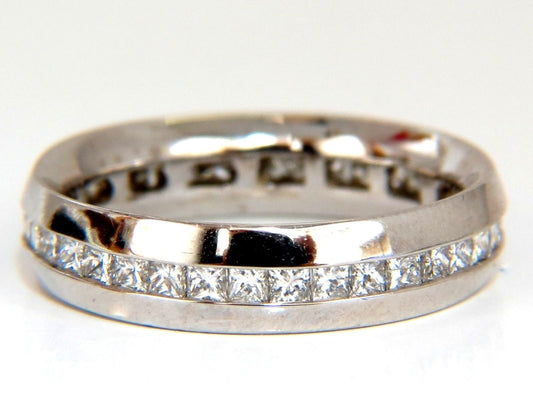1.50ct Natural Princess cut diamonds eternity ring 14kt Comfort 5mm *v