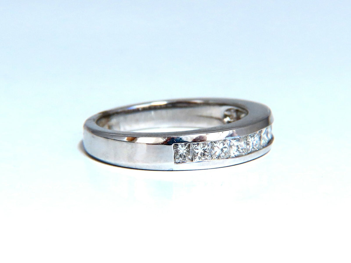 .74ct Natural Princess Cut Diamonds Channel Band 14kt Gold Ring *v
