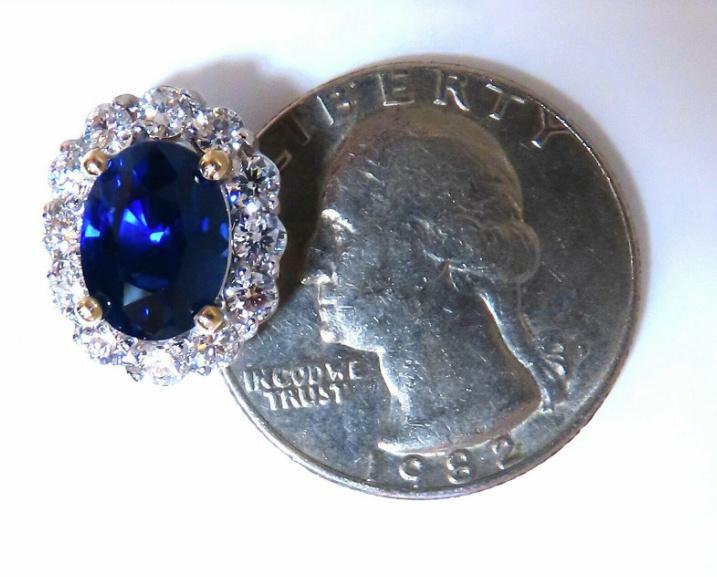 GIA Certified 7.81ct Natural Royal Blue Sapphire Diamond Earrings 14kt 12642 *v