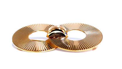 Art Deco Iconic Double Pin Circular Ray 14kt *v