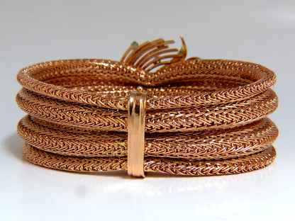 Vintage Argentina Republic 18kt Flex Mesh Tubular .50ct. Diamonds Bracelet *v