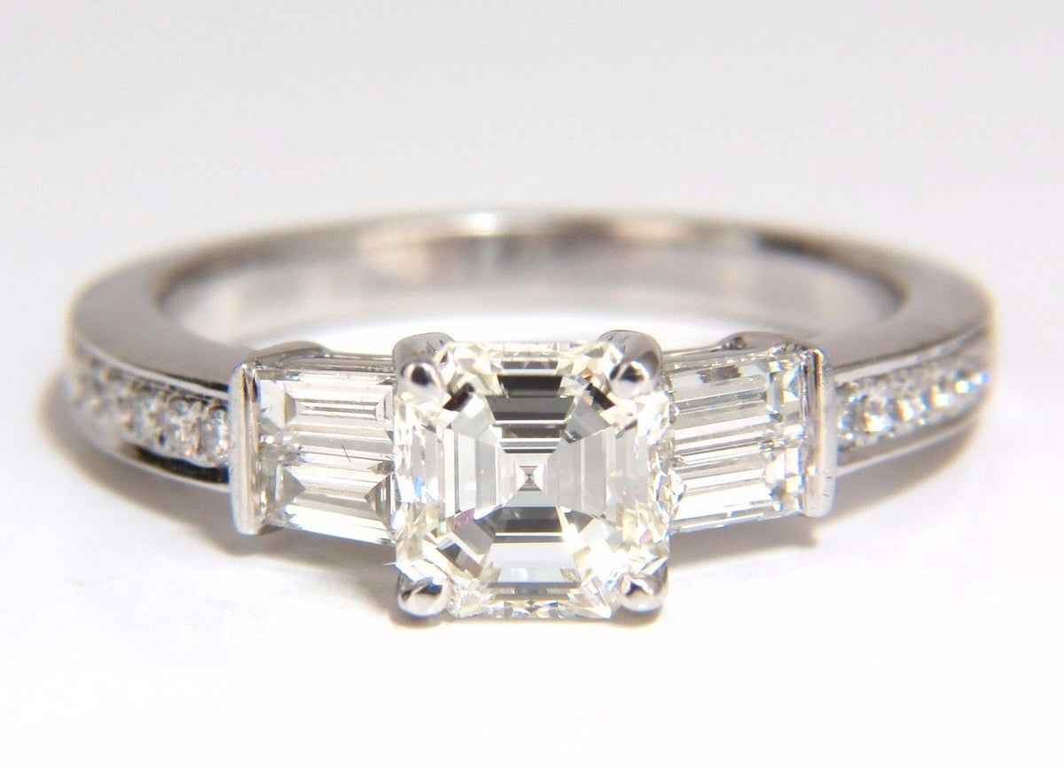 GIA Certified 1.62ct natural asscher diamond ring engagement classic 18kt *v