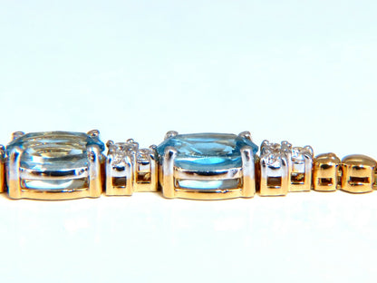 3.34ct natural aquamarine diamonds tennis bracelet 14kt vivid prime aqua blue *v