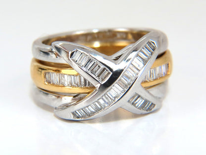 1.00ct Band & Insert Natural Diamonds X Ring 14kt *v
