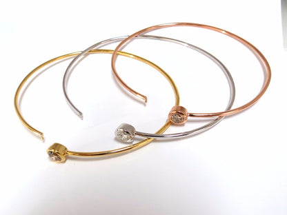 1.18CT Stackable Bangles Diamonds Bracelet 14KT Fancy Color Mod Interlock *v
