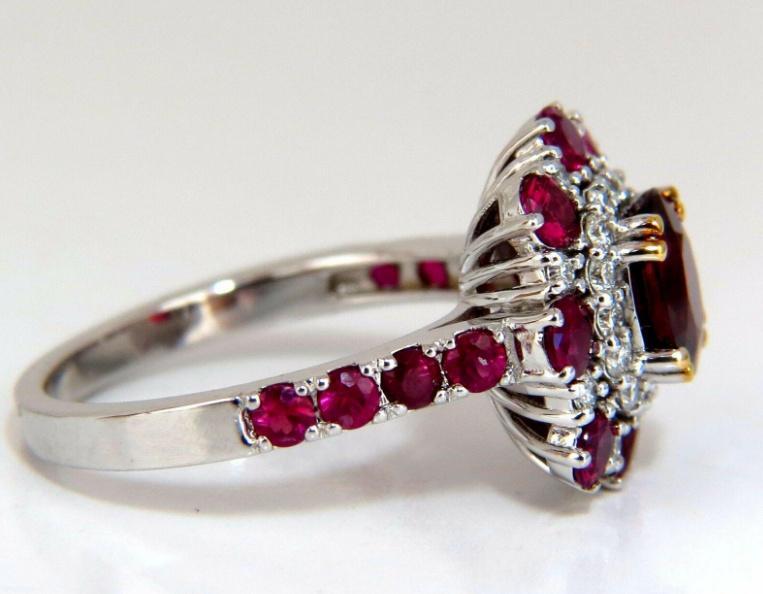 GIA Certified 2.92 Carat Natural Ruby Diamond Ring 14kt Cluster 12346 *v