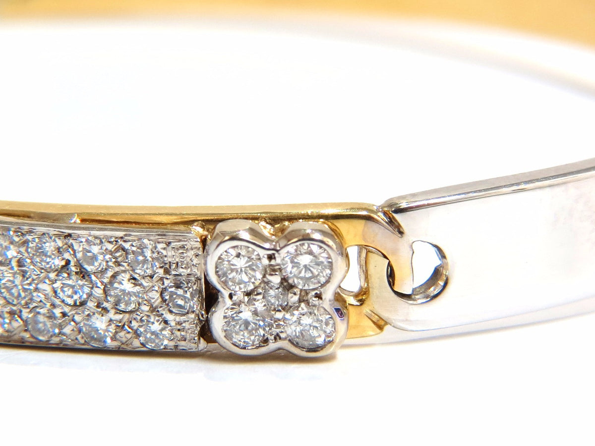 designer bangle bracelet 18kt 1.50ct. natural diamonds two toned mod *v