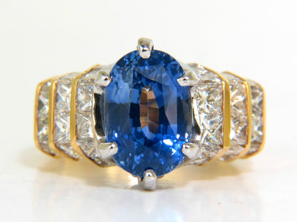 GIA 8.89CT NATURAL FINE SAPPHIRE DIAMOND RING CORNFLOWER CLASSIC 14KT *v