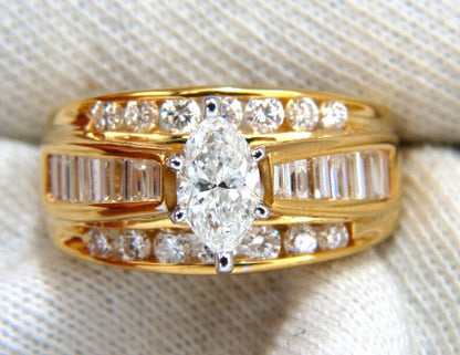 .73ct Natural Marquise Diamond Raised Cathedral Ring 14kt *v