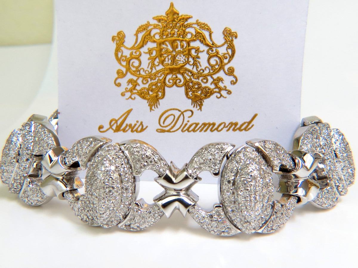 17.20CT NATURAL DIAMONDS LINK BRACELET 14KT F/G VS MODERN DECO 14kt GOLD *v