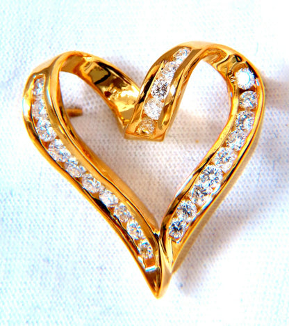 1.10ct Natural Diamonds Heart Pin 14kt *v