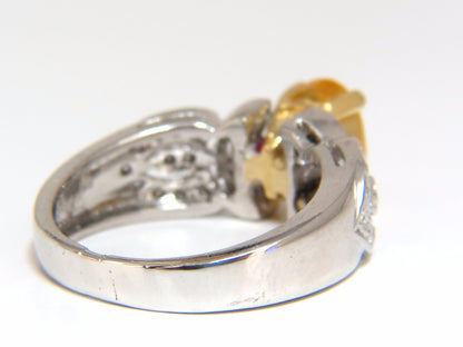 3.28ct natural yellow sapphire diamonds ring platinum *v