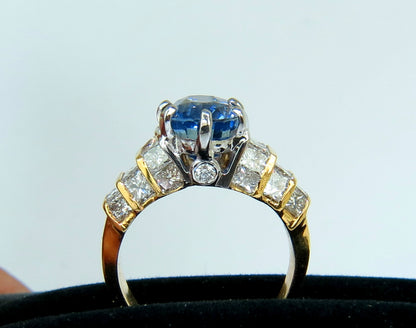 GIA 8.89CT NATURAL FINE SAPPHIRE DIAMOND RING CORNFLOWER CLASSIC 14KT *v