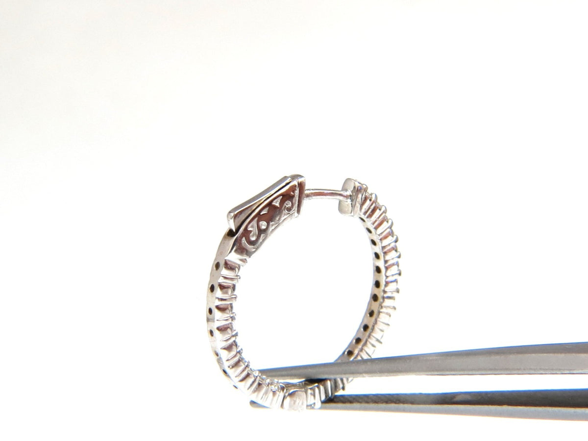 .86ct natural round brilliant in/out diamond hoop earrings 14kt g/vs *v