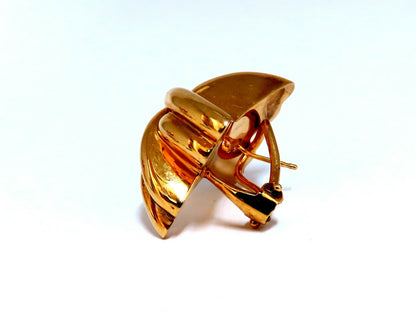 14kt Gold Raised X Clip Earrings *v