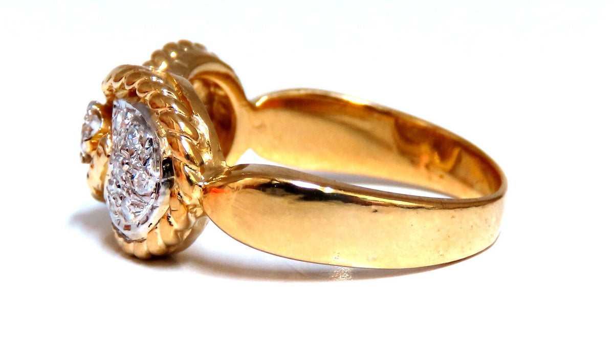 .20ct Natural Round Diamond Ring 14ktgold Bow Deco *v