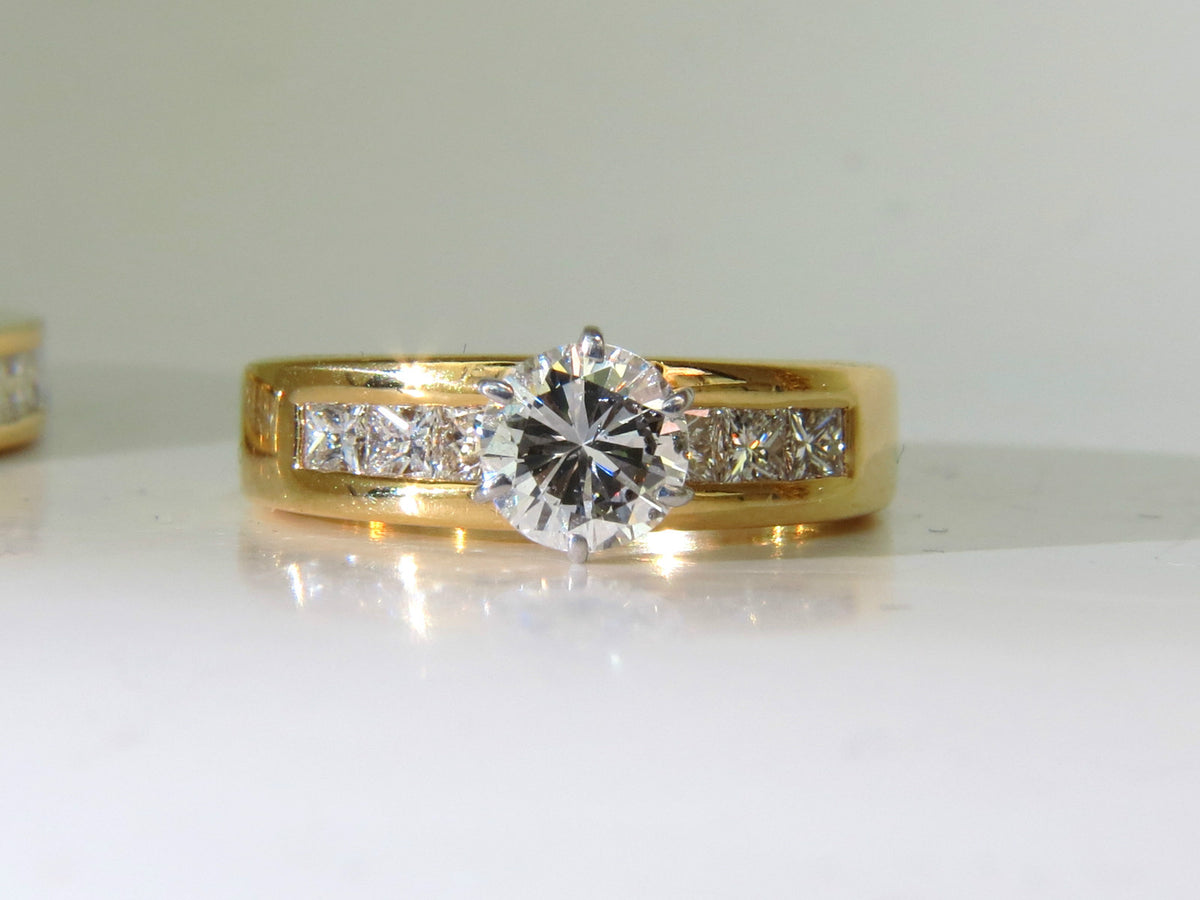 2.50CT NATURAL DIAMONDS ENGAGEMENT RING MATCHING BAND 14KT *v