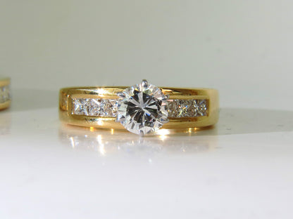 2.50CT NATURAL DIAMONDS ENGAGEMENT RING MATCHING BAND 14KT *v