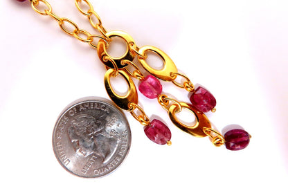 10ct Natural Tourmaline Dangle Necklace 14kt *V