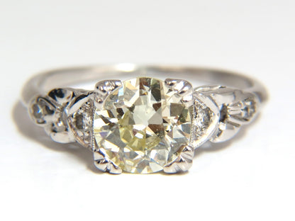 1.33ct vintage class old mine cut natural diamond engagement ring platinum *v