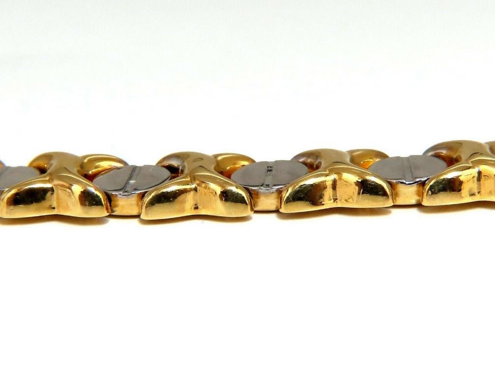 Gold Italian X Screw Link Bracelet Two-Tone 14kt 12570 *v