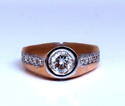 .70ct Natural round diamond ring 14kt brushed satin gold *v