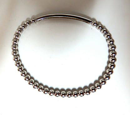 .24ct natural round Accordion Expandable Bead Link Slip On Bracelet 14 Karat *v