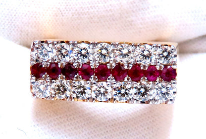 1.58ct natural rubies and diamonds ring Flat band 14kt *v