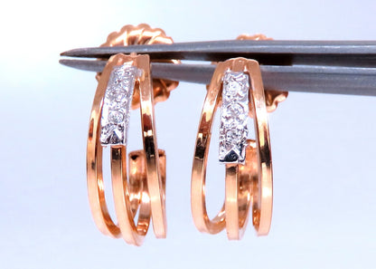 .06ct Natural diamond earrings 14kt yellow gold *v
